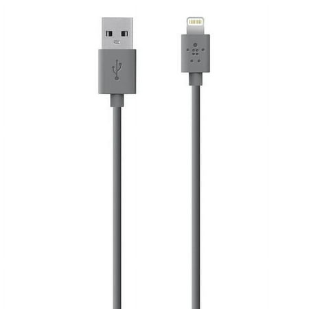 Belkin Lightning To Usb Cable - For Iphone, Ipod, Ipad Grey 3m 9.8' F8J023yw3M-G For Apple iPhone 8 8 Plus 7 7 Plus 6 6s Plus SE 5 5s 5c