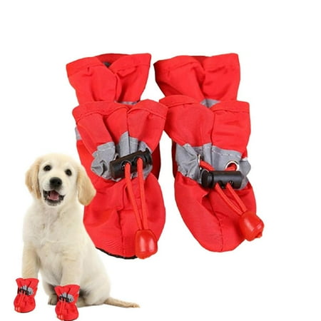 AITOCO Dog Shoes 4 PCS Anti-Slip Pet Shoes Dog Rain Boots with Adjustable Drawstring Soft Breathable Anti-Slip Dog Paw Protector for Small Medium Dogs and Cats enjoyment