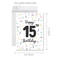 thumbnail image 5 of Koyal Wholesale Jumbo Happy Birthday Card with Envelope, Happy 15th Birthday Card, Daughter, Granddaughter, 1-Pk, 5 of 5