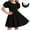Black, variant on LJEFF Girls Puff Sleeve Dress, Crew Neck Casual A-Line Flowy Soft Crisscross Back Dresses for Kids Blue Size 6