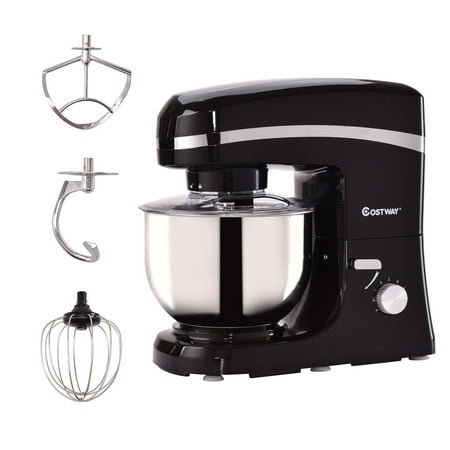 Goplus 6 Speed 5.3Qt 800 W Electric Food Stand Mixer Tilt-Head Stainless Steel Bowl Black