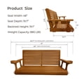 thumbnail image 2 of Innovaze 4.5 Ft Outdoor Wooden Porch Swing with Cupholders, Heavy Duty 880 LBS for 2 Seaters, All-Weather resistant (Teak Tone, Extra-Large), 2 of 5