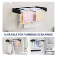 thumbnail image 6 of Clothes Drying Rack, KK KINGRACK Wall Mounted Drying Rack, Retractable Folding Laundry Rack, 5 Staggered Hanging Rods, Black, 6 of 9