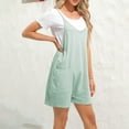thumbnail image 4 of Baqcunre Jumpsuits for Women Womens Summer Casual Sleeveless Rompers Loose Spaghetti Strap Shorts Jumpsuit with Pockets Jumpsuits for Women Dressy One Piece Jumpsuits for Women, 4 of 8