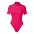 thumbnail image 4 of Jumpsuit Women Casual Sexy Soild Color Tight High Neck Short Sleeve Bodysuit,Pink Women'S Polyester Jumpsuit M, 4 of 4