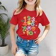 thumbnail image 2 of NAFUU Kids Girls T Shirts Short Sleeve Tees With Number Print Loose Fit Round Neck Cute Top Everyday Wear Blouses For Girls Dressy Casual Sizes 3-4 Years, 2 of 4