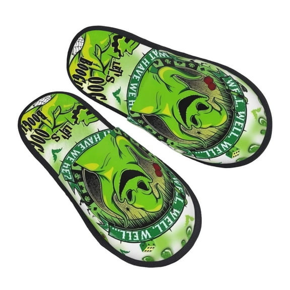 Oogie Boogie Furry Slippers for Women Men Fuzzy House Slippers Winter Anti-slip Indoor and Outdoor Slip on Shoes Medium