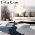 thumbnail image 2 of ODIKA 5'x7' Machine Washable Non-Slip Area Rug, Silver Streamline Wavy Abstract Flowing Serene Design High Traffic Rug, Gray, 104224, 2 of 7
