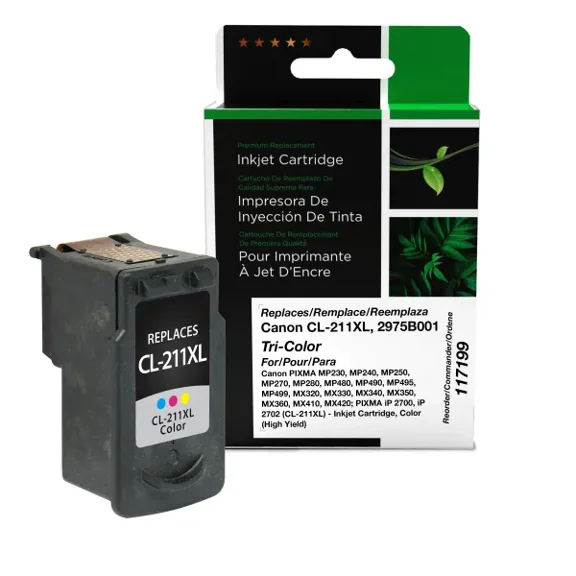 Remanufactured Clover Imaging High Yield Color Ink Cartridge compatible with Canon CL-211XL (2975B001)