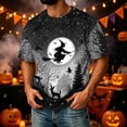 thumbnail image 4 of Halloween Shirts for Men Funny Pumpkin Ghost Print Graphic Halloween Tshirts Round Neck Short Sleeve Corduroy Tops Black M, 4 of 7