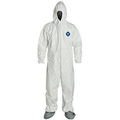 Dupont TY127S Tyvek Coverall Bunny Suit Hood Elastic Wrists/Ankles Sizes Med-4XL 