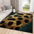 thumbnail image 1 of Leopard Print Rugs for Bedroom - 4x6 Rug, Cheetah Print Rug - Home Decor, Emerald Green and Gold Area Rug, Animal Print Wildlife Washable Rugs for Living Room, Modern Luxury Carpet, Leopard Print Gift, 1 of 7