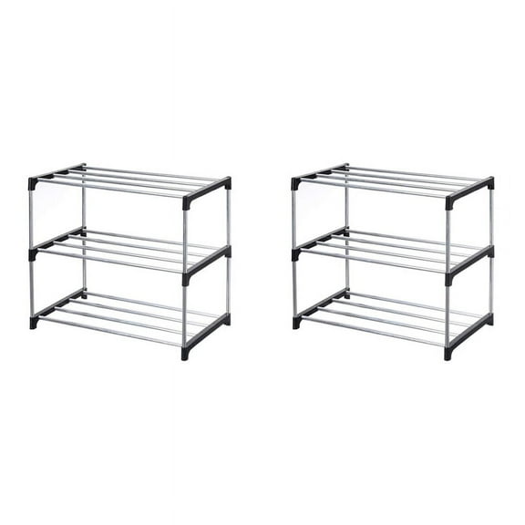 2 x Shoe Rack-Black