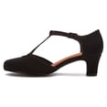 thumbnail image 3 of Ros Hommerson Womens Heidi Leather Round Toe T-Strap Classic Pumps, 3 of 6