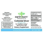 EARTHBORN PRODUCTS Monatomic Colloidal Silver, 100 ppm, Immune Support - 32 oz Bottle - 1 Quart