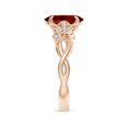 thumbnail image 3 of ANGARA Lab Grown 3.3 Ct Nature-Inspired Oval Ruby Floral Engagement Ring for Women in 14K Rose Gold (Size-10x8mm) | July Birthstone, Anniversary, Jewelry Gift for Women | Lab-Grown Ruby Ring, 3 of 8
