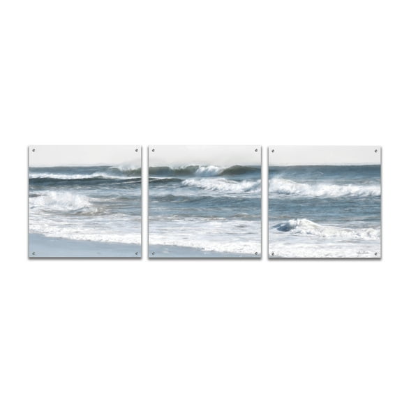 Epic Art 'Ocean Panorama' by Lori Deiter Acrylic Glass Wall Art, 3 Piece Set, 72" x 24"