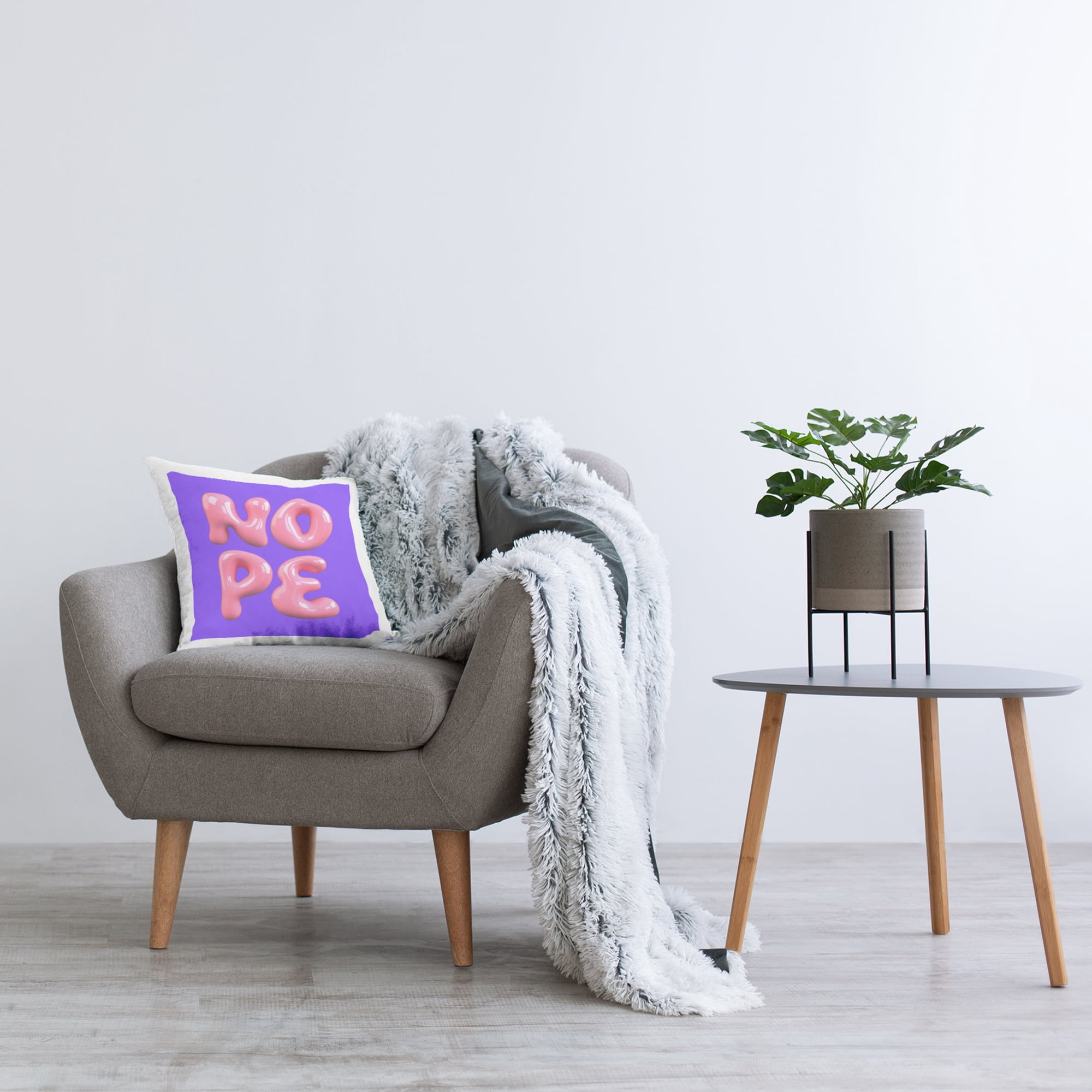Stupell Industries Sassy Bold Nope Decorative Printed Throw Pillow, 18 x 18