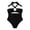Black, variant on RUTAYY Women's One Piece Swimsuits V Neck Push Up Solid Color Resort Bodysuits Water Sport Swimsuit