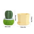 thumbnail image 3 of Kedshhgu Plastic Scrubber with Handle, Scrubbing Scouring Brush Pad for Kitchen Pots, Pans, Sink, Creative Cactus Shaped Pot Brush for Effective Dishwashing Appliance Cleaning, 3 of 6