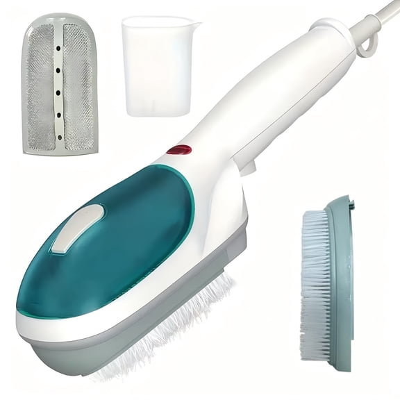 Garment Steamer with Handheld Steam Iron, 25s Heat, Brush, Blue/White for Travel