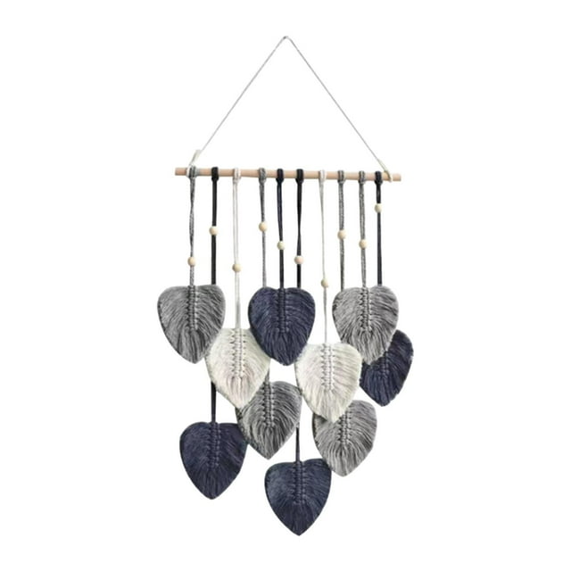 Tapiz de pared de macramé, arte de pared, tapiz tejido a mano, fondo bohemio creativo Gris