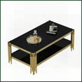 thumbnail image 2 of Space-Saving Tempered Glass Coffee Table with Stainless Steel Frame, Easy to Clean for Living Room, 2 of 9