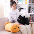 thumbnail image 1 of Cute cat pillow kitten plush toy cat doll shadow cat back doll animal soft pillow creative holiday gift for girls and children zhangmengya LED, 1 of 2