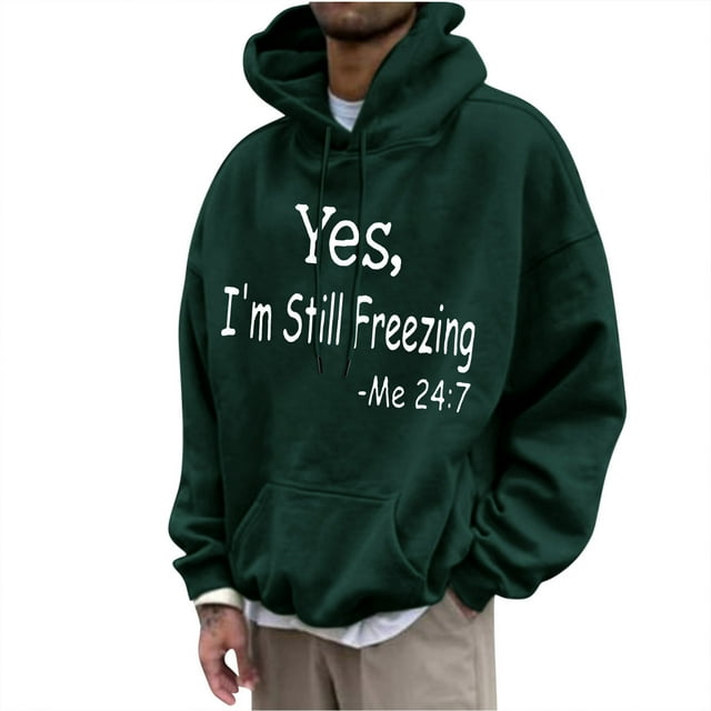 Birdeem Men's Hoodie Letter Rinted Pullover Long-Sleeved Top Hooded Sweatshirts