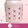 thumbnail image 5 of - Tarro de acero inoxidable, doble pared sellado al aspiradora, recipiente de almacenamiento de alimentos con tapa de asa de transporte, 24 onzas, color rosa con diseño de lazo, 5 of 5