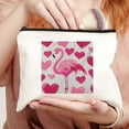 thumbnail image 2 of Pratyus Tote Bag Valentine Gift Pink Love Cosmetic Bag for Women Friends Flamingo Hearts Pink Travel Essentials Ladies Accessories Travelling Stuff White, 2 of 6