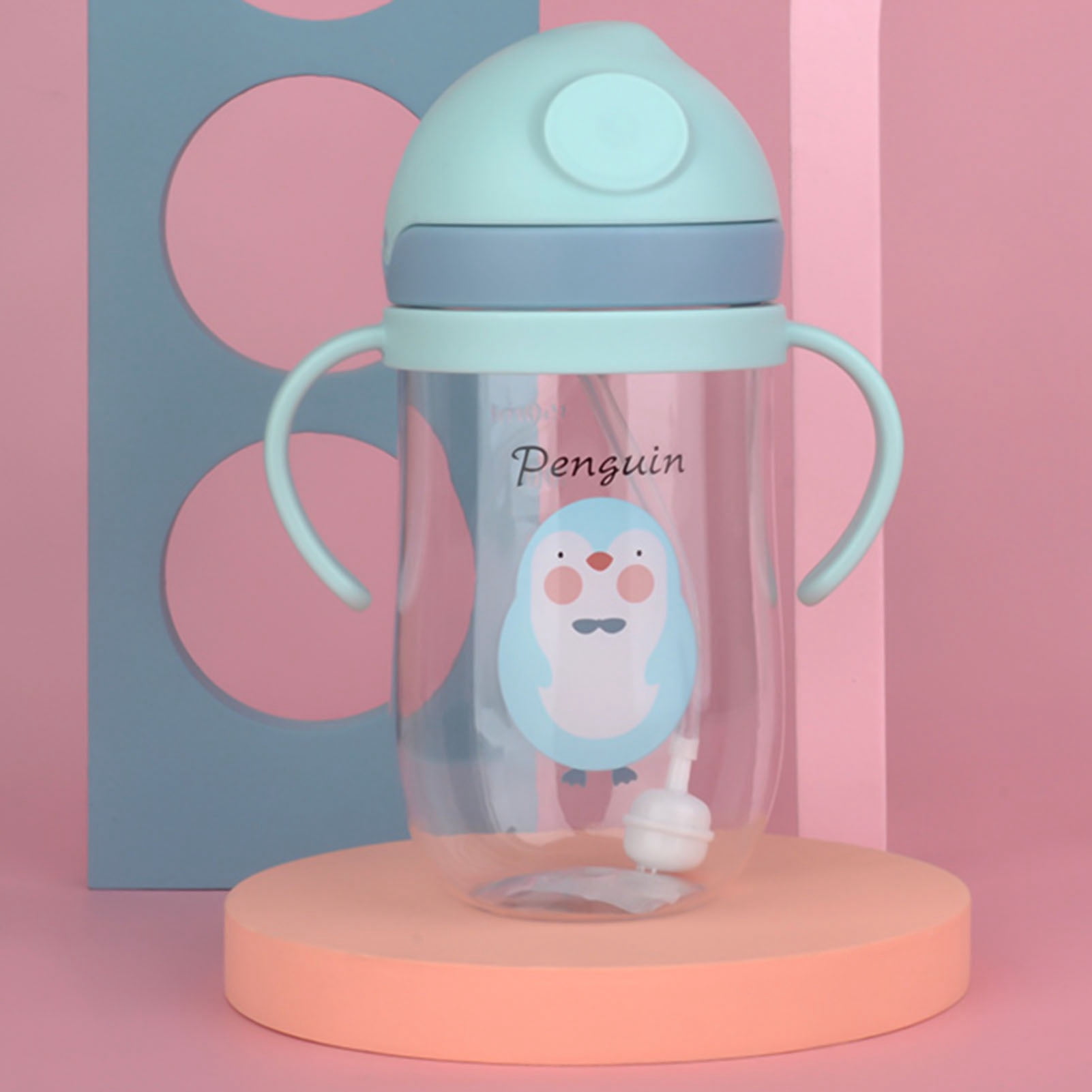 AkoaDa Baby Sippy Cup with Weighted Straw,Transition Bottle for 1 Year