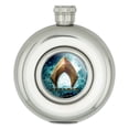 thumbnail image 1 of Justice League Movie Aquaman Logo Round Stainless Steel 5oz Hip Drink Flask, 1 of 4