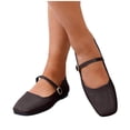 thumbnail image 5 of ZunFeo Womens Patent Mary Jane Flats Square Toe Comfort Ballet Shoes Adjustable Strap Burgundy Casual & Work Shoes,Size 6, 5 of 6