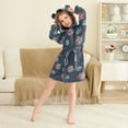 thumbnail image 3 of FORMRS Niños Bathrobe Unisex Hooded Robe Soft Plush Pajamas Sleepwear, Size 10-12T, Starry Fireworks Pattern, 3 of 7