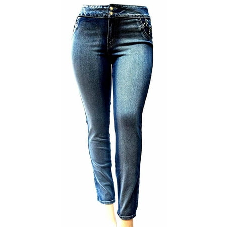 Jack David Plus Size Women's Stretch Premium Blue Denim Jeans Skinny Pants