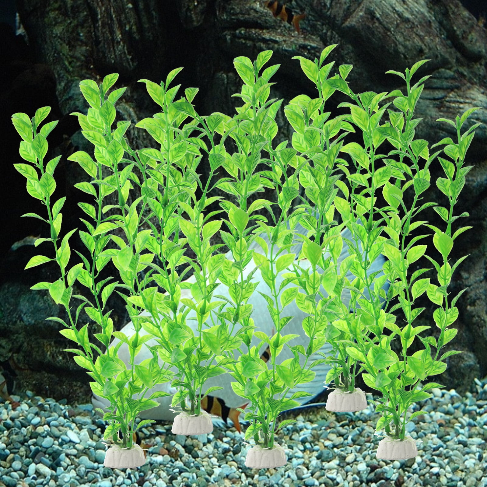 Buy 5 Pcs Aquarium Artificial Plants, EEEkit Decorative Plastic Green