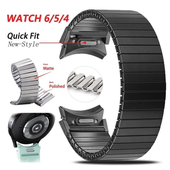 No Gaps Quick Fit Stainless Steel Elastic Strap for Samsung Galaxy Watch 6 Classic 43mm 47mm 40 44mm Bracelet for Watch 5 4 strap