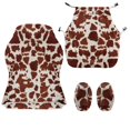 thumbnail image 4 of SCRAWLGOD Cow Print Beige Brown Print 4PCS Gaming Chair Cover, Dustproof Computer Chair Slipcover with Armrest Cover Washable Thick Gaming Chair Protection, 4 of 7