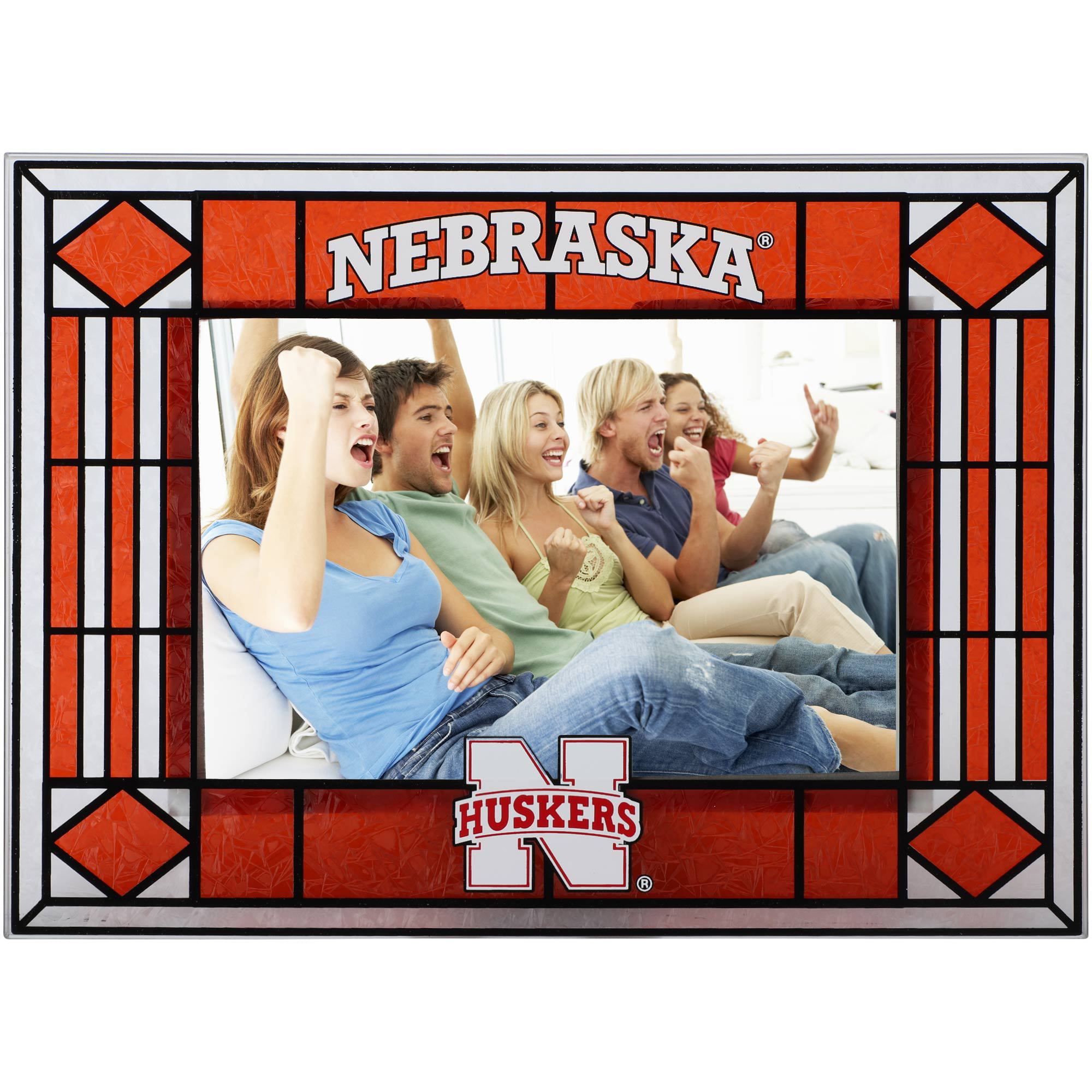 NCAA Nebraska Cornhuskers Art Glass Picture Frame Ornament 