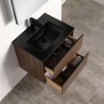 thumbnail image 4 of Blossom Annecy 24" Floating Vanity | Dark Walnut | Matte Black Ceramic Sink | Wall Mounted Cabinet with Storage, 4 of 7