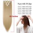 thumbnail image 4 of SEGO Clip in Hair Extensions Straight Full Head Real Hair 8 Hair Pieces 18 Clips For Women Hollywood Hair Accessory Blonde/Golden/Red/Purple/Pink/Blue/Black, 4 of 8