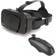 Aochakimg 3D VR Headset with Controller, Virtual Reality Glasses with Blu-ray Eye Protected Light & Small, Watch Movies, Video & Play Game, Support 4.7-7.0 Smartphone. (with Remote Control)