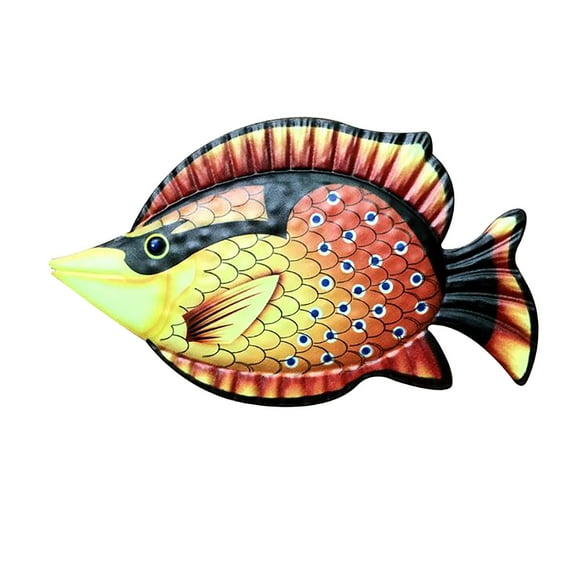 Mikilon Iron Fish Hanging Decoration Garden Home Crafts Decoration Fish Wall Hanging