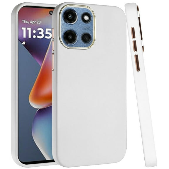 Soft Touch Dual-Layer Hybrid Case for Motorola Moto G 2025 - White