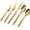 Gold, variant on Cube Gold 20-Piece Flatware Set, Forged Cutlery Set, Matte Gold Silverware Service for 4, Stainless Steel Tableware with Square Handle for Home/Restaurant, Dishwasher Safe