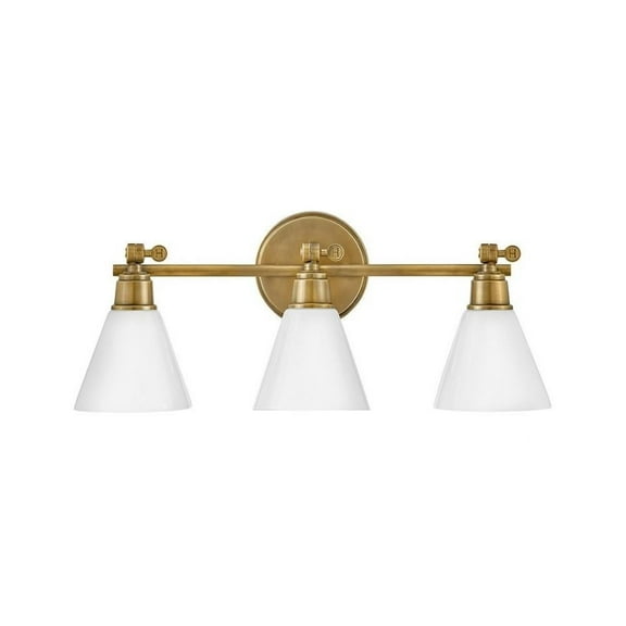 3 Light Bathroom Light Fixture in Transitional Style-10 inches Tall and 24 inches Wide-Heritage Brass Finish Bailey Street Home 81-Bel-4614525