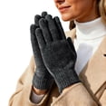 thumbnail image 2 of Men Women Thin Knit Touchscreen Gloves for Women Office Writing Student Winter Riding Cold Weather Thermal Comfort Dark Gray, 2 of 3