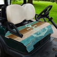 thumbnail image 2 of Golf Cart Seat Covers for 2 Seater,Blue Teal Brown Microfiber Cart Seat Towel Blanket,Anchor Nautical Coastal Ocean Wooden Absorbent Breathable Non Slip Bench Seats Protector for Golf Course 51"x31", 2 of 9