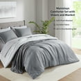 thumbnail image 4 of Mainstays 8-Piece Bed in a Bag Comforter Set with Sheets and Blanket, Grey, King, 4 of 14